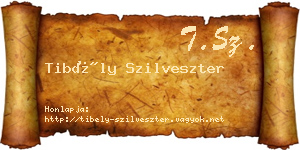 Tibély Szilveszter névjegykártya